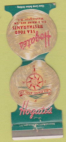 Matchbook Cover - Hogate's Seafood Washington DC WORN Jewelite
