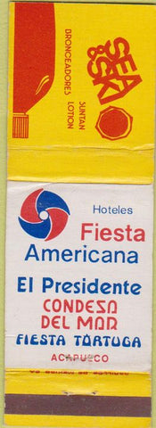 Matchbook Cover - Fiesta America Hotel Tortuga Acapulco