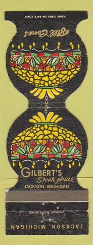 Matchbook Cover - Gilbert's Steak House Jackson MI