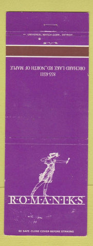 Matchbook Cover - Romaniks West Bloomfield Township MI