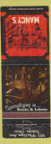 Matchbook Cover - Mancy's Restaurant Toledo OH