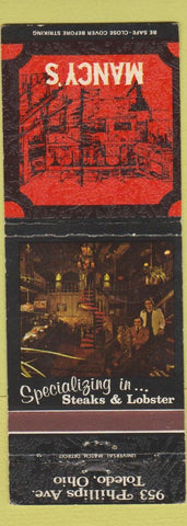 Matchbook Cover - Mancy's Restaurant Toledo OH