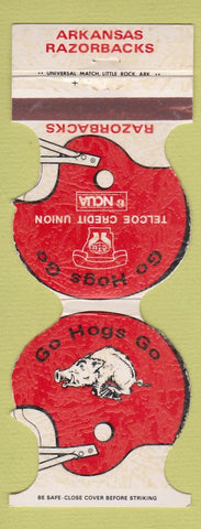 Matchbook Cover - Arkansas Razorbacks Telco Credit Union Little Rock AR