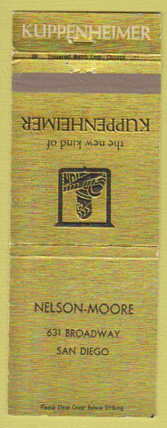 Matchbook Cover - Kuppenheimer Clothes Nelson Moore San Diego CA #1