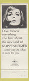 Matchbook Cover - Kuppenheimer Clothes Nelson Moore San Diego CA #1