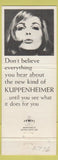 Matchbook Cover - Kuppenheimer Clothes Hardie Caudle Chattanooga TN #1