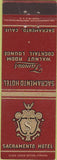Matchbook Cover - Sacramento Hotel CA