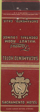 Matchbook Cover - Sacramento Hotel CA