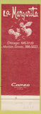 Matchbook Cover - La Margarita Chicago Morton Grove IL Cancer