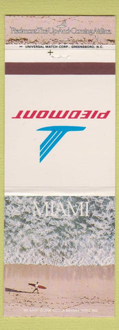 Matchbook Cover - Piedmont Airlines Miami FL