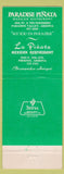 Matchbook Cover - Paradise Pinata Mexican Food Paradise Valley Phoenix AZ