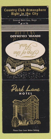 Matchbook Cover - Park Lane Hotel Denver Coloraado