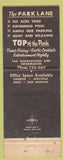 Matchbook Cover - Park Lane Hotel Denver Coloraado