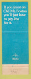 Matchbook Cover - Old Mr Boston Liquor