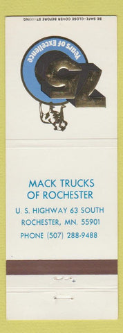 Matchbook Cover - Mack Trucks Semis Rochester MN 75th