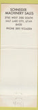 Matchbook Cover - Massey Ferguson Tractors Schneider Salt Lake City UT