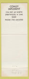 Matchbook Cover - Massey Ferguson Tractors Spiritwood ND Conley