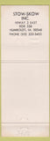 Matchbook Cover - Massey Ferguson Tractors Stow Skow Humboldt IA