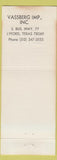 Matchbook Cover - Massey Ferguson Tractors Vassberg Lyford TX