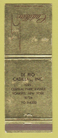 Matchbook Cover - De Feo Cadillac Yonkers NY WEAR
