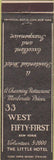 Matchbook Cover - 33 West Fifty First New York City