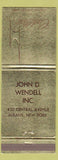 Matchbook Cover - John Wendell Cadillac Albany NY