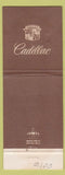 Matchbook Cover - John Wendell Cadillac Albany NY