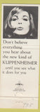 Matchbook Cover - Kuppenheimer Clothes Mosenfelders Rock Island IL Moline
