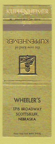 Matchbook Cover - Kuppenheimer Clothes Wheeler's Scottsbluff NE