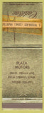Matchbook Cover - Plaza Motors Cadillac Palm Springs CA WORN TAPED NAME