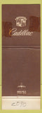 Matchbook Cover - Plaza Motors Cadillac Palm Springs CA WORN TAPED NAME