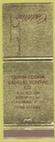Matchbook Cover - Quinn Cooper Cadillac Pontiac Clarksburg WV WEAR