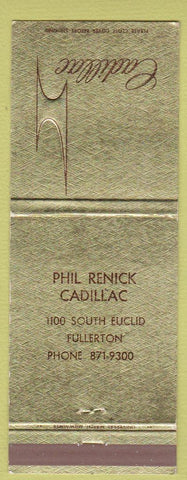 Matchbook Cover - Phil Renick Cadillac Fullerton CA