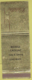 Matchbook Cover - Ridings Cadillac Long Beach CA WEAR