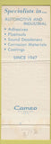 Matchbook Cover - Tuff Kote Warren MI adhesives coatings auto