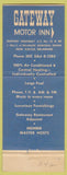 Matchbook Cover - Gateway Motor Inn New Castle DE