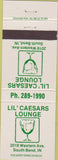 Matchbook Cover - Lil Caesars Lounge South Bend IN
