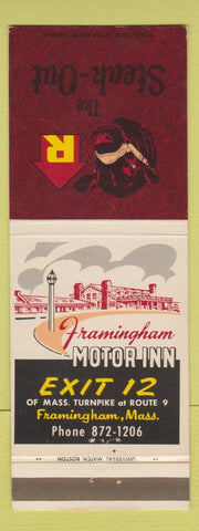 Matchbook Cover - The Steak Out Framingham Motor Inn MA