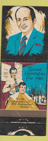 Matchbook Cover - Sunset Men's Hair Cuts Willingboro NJ