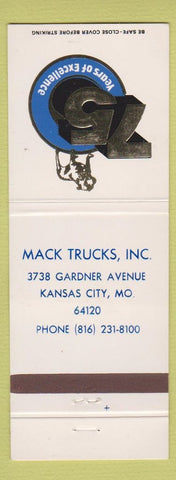 Matchbook Cover - Mack Trucks Kansas City MO