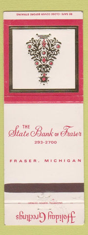 Matchbook Cover - State Bank of Fraser MI Christmas