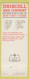 Matchbook Cover - Driscoll Electro Plating Polishing Chicago IL