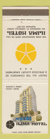 Matchbook Cover - Ilima Hotel Waikiki Hawaii