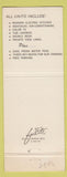 Matchbook Cover - Ilima Hotel Waikiki Hawaii
