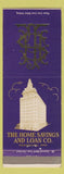 Matchbook Cover - Home Savings and Loan Youngstown OH