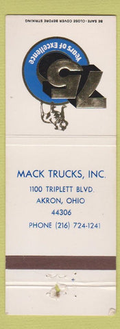 Matchbook Cover - Mack Trucks Akron OH WORN