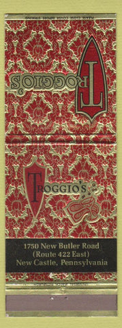 Matchbook Cover - Troggio's New Castle PA