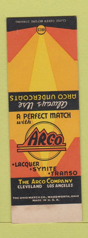Matchbook Cover - Arco Lacquer Synite Transo Cleveland Los Angeles SAMPLE