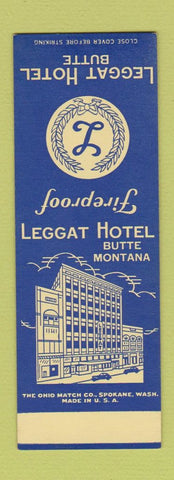 Matchbook Cover - Leggat Hotel Butte MT SAMPLE