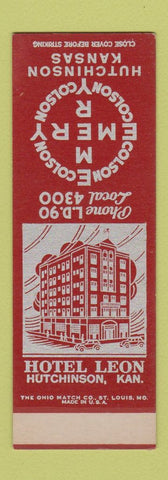 Matchbook Cover - Hotel Leon Hutchinson KS SAMPLE